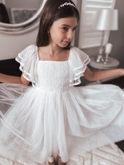 Liliana Girls White Dress - A Little Lacey