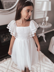 Liliana Girls White Dress - A Little Lacey