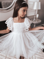 Liliana Girls White Dress - A Little Lacey