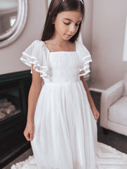 Liliana Girls White Dress - A Little Lacey