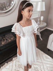 Liliana Girls White Dress - A Little Lacey