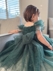 Lotus Green Sparkle Baby Christmas Romper - A Little Lacey