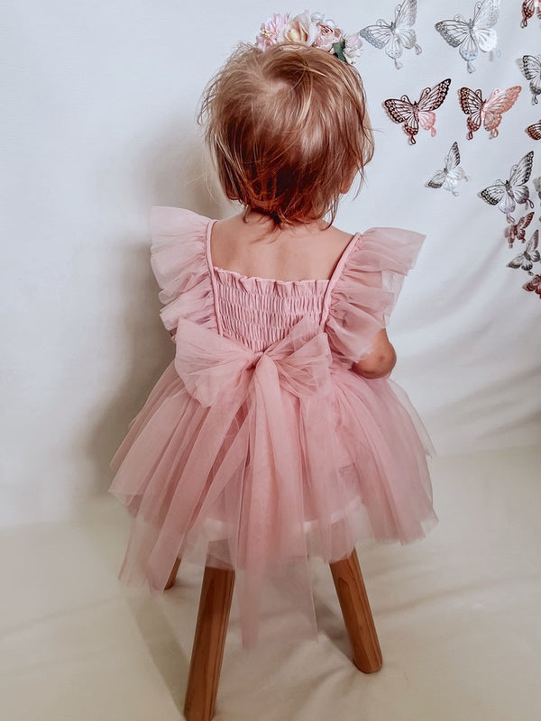 Lotus Dusty Pink Ruffle Romper - Easter Collection