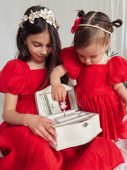 Lucy Baby Girls Red Christmas Romper - A Little Lacey