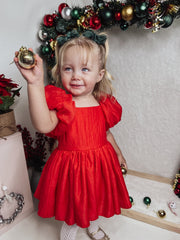 Lucy Baby Girls Red Christmas Romper - A Little Lacey