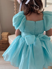 Lucy Ocean Blue Baby Romper - A Little Lacey