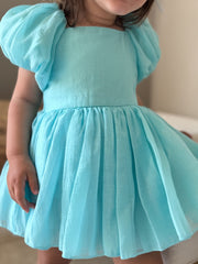 Lucy Ocean Blue Baby Romper - A Little Lacey