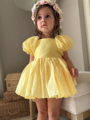 Lucy Puff Sleeve Yellow Baby Dress SIZE 000 - A Little Lacey