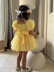 Lucy Puff Sleeve Yellow Baby Dress SIZE 000 - A Little Lacey