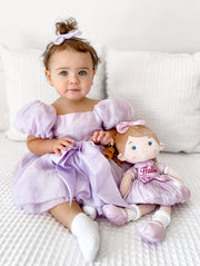 Lucy Puff Sleeve Lilac Baby Dress - A Little Lacey