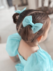 Ocean Blue Elegance Hair Bows - A Little Lacey