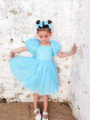 Lucy Girls Ocean Blue Dress - A Little Lacey