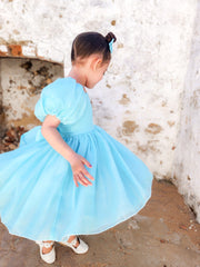 Lucy Girls Ocean Blue Dress - A Little Lacey