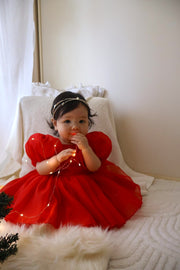 Lucy Baby Girls Red Christmas Romper - A Little Lacey