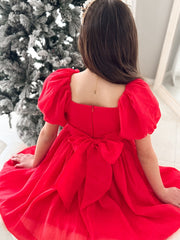 Lucy Girls Red Christmas Dress - A Little Lacey