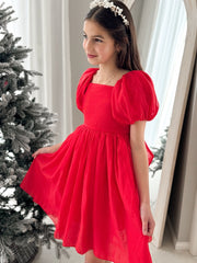 Lucy Girls Red Christmas Dress - A Little Lacey