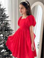 Lucy Girls Red Christmas Dress - A Little Lacey