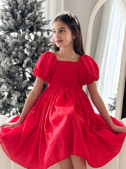 Lucy Girls Red Christmas Dress - A Little Lacey