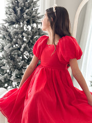 Lucy Girls Red Christmas Dress - A Little Lacey