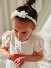 Lilah White Bow Baby Headband - A Little Lacey
