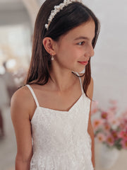 Lucia Girls White Embroidered Dress - A Little Lacey