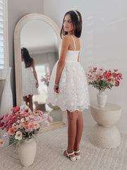 Lucia Girls White Embroidered Dress - A Little Lacey