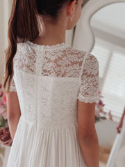 Lucille Girls White Lace Dress - A Little Lacey
