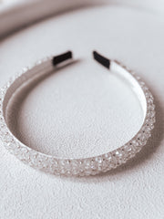 Luna White Beaded Headband - A Little Lacey