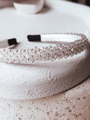 Luna White Beaded Headband - A Little Lacey