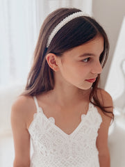 Luna White Beaded Headband - A Little Lacey