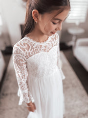 Madeleine Girls White Dress - A Little Lacey