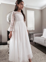 Madeleine Girls White Dress - A Little Lacey