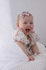Maisie Puff Sleeve Floral Baby Dress - A Little Lacey