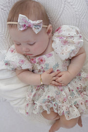 Maisie Puff Sleeve Floral Baby Dress - A Little Lacey