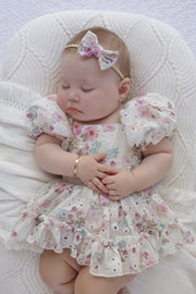 Maisie Puff Sleeve Floral Baby Dress - A Little Lacey
