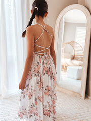 Meadow Floral High Low Girls Dress - A Little Lacey