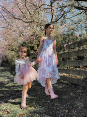 Meadow Floral High Low Girls Dress - A Little Lacey