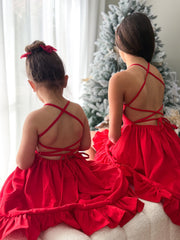 Mia Girls Red Christmas Dress - A Little Lacey
