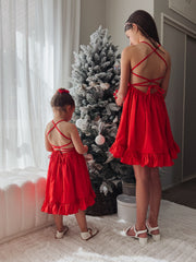 Mia Girls Red Christmas Dress - A Little Lacey