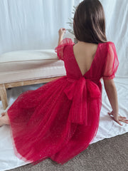 Nina Red Sparkle Christmas Dress - A Little Lacey
