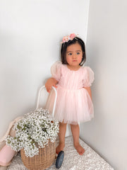 Nina Sparkle Peach Baby Girls Romper - A Little Lacey