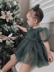Nina Green Sparkle Christmas Romper - A Little Lacey