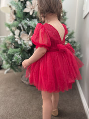 Nina Red Sparkle Christmas Romper - A Little Lacey