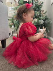 Nina Red Sparkle Christmas Romper - A Little Lacey