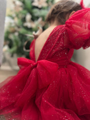 Nina Red Sparkle Christmas Romper - A Little Lacey