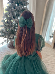 Sparkle Green Christmas Bow - A Little Lacey