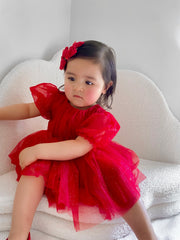 Nina Red Sparkle Christmas Romper - A Little Lacey