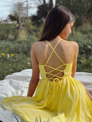 Norah Yellow Girls Dress - A Little Lacey