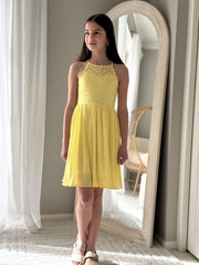 Norah Yellow Girls Dress - A Little Lacey