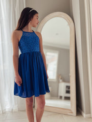 Norah Royal Blue Girls Dress - A Little Lacey